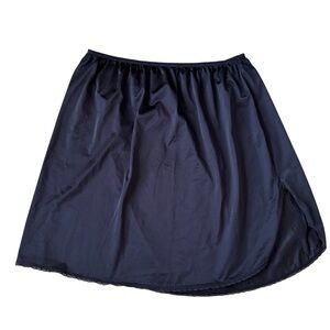 New! Black Half Slip Underskirt - Short. Size XL. Curved Side Slit.